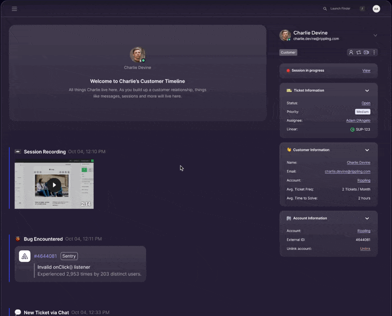 Atlas offers a single view for conversations with a customer. See their entire journey through your platform.